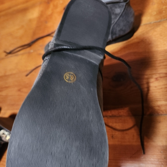 Madden Girl Gray Lace-Up Combat Boots - Picture 6 of 6